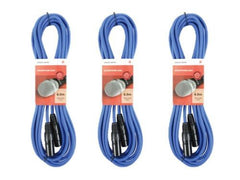 3x câble XLR d'accord (6 m bleu)