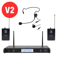 W Audio DTM 800 10-Wege-Headset-Ansteck-Funkmikrofonsystem V2