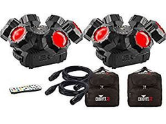 Chauvet DJ Helicopter Q6 DMX Moving Head Bundle inc. Télécommande et étuis