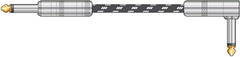 Citronic Braid Guitar Lead R/A Blk/Wht 3m