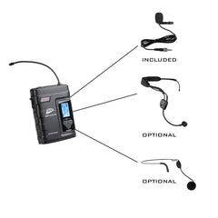 JB Systems HF-PRO BPACK Beltpack with Lavalier Microphone (for HF-PRO Quad Receiver and Twin Diversity)