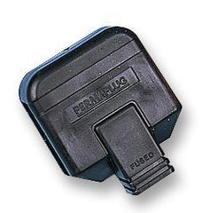 PermaPlug Heavy Duty UK Mains Plug with 13A Fuse Black Rubber