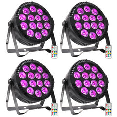 4x Ibiza Light THINPAR 14 x 6W RGBW LED Slim Par