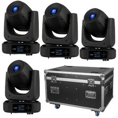 4x Showtec Xpression 2000S LED Spot Moving Head 200W Bundle
