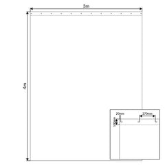 LEDJ 3 x 4m Black Serge Drape