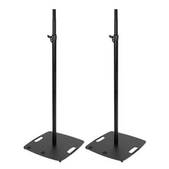 2 x Omnitronic BPS-3 XL Lautsprecherständer mit quadratischer Basis, Schwarz – ausziehbar auf 2,3 m
