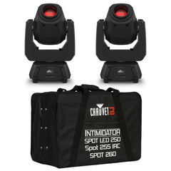 2x Chauvet DJ Intimidator Spot 160 ILS Lightweight 32W LED Moving Head & Carry Bag