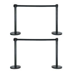 4x Showtec 2M ADJUSTABLE CROWD BARRIER Queue Control Belt Distancing