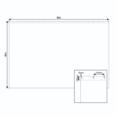 LEDJ 8m x 6m Black Serge Drape Curtain Backdrop