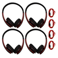 4x Ditmo DM-2730 Professional DJ Headphones Black/Red