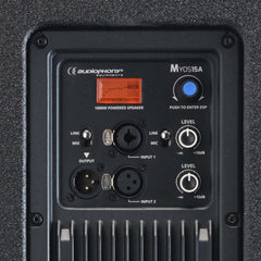 2x Audiophony Myos15A Active Loudspeaker 15″ - 1000W RMS inc Stands & Cables