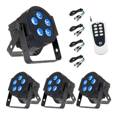 4x ADJ 5PX Hex LED Par Can Lighting Fixture 5 x 5W RGBAWUV DMX Uplighter