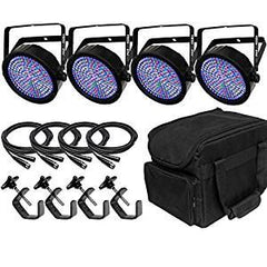 Chauvet SlimPar 64 RGBA LED Par Can Uplighter DMX DJ Disco Lighting Bundle
