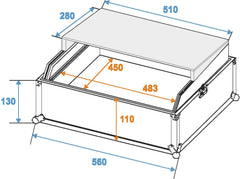 Roadinger Mixer Flightcase inc. Laptop Tray