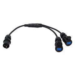 PCE 16A moulé Y fendu 2.5mm Y connecteur plomb adaptateur câble d'alimentation séparateur chapiteau DJ