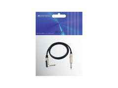 Jack cable 6.3 mono 1x 90� 0.9m bk