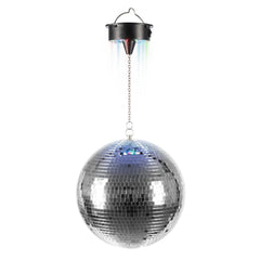 Ibiza Light Disco Light Set inc 30cm Mirrorball + Battery Motor with RGBW LED Retro 50's Party