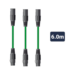 3x Chord XLR-Kabel (6 m grün)