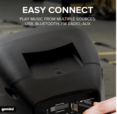 Gemini AS-08TOGO 8" Portable Bluetooth Speaker with Battery