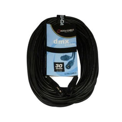 Accu-Cable DMX-Kabel, 30 m, 110 Ohm, hochwertiges, langlebiges Beleuchtungskabel, 3-polig, XLR