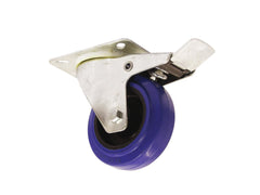 Roadinger Lenkrolle 100 mm blau mit Bremse