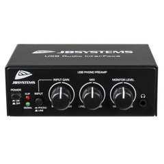JB Systems USB-Audio-Interface, Phono-Line-Level-Vorverstärker, Laptop-Computer