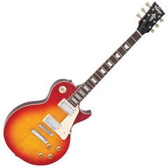 Vintage V100 Guitar- Flame Cherry Sunburst