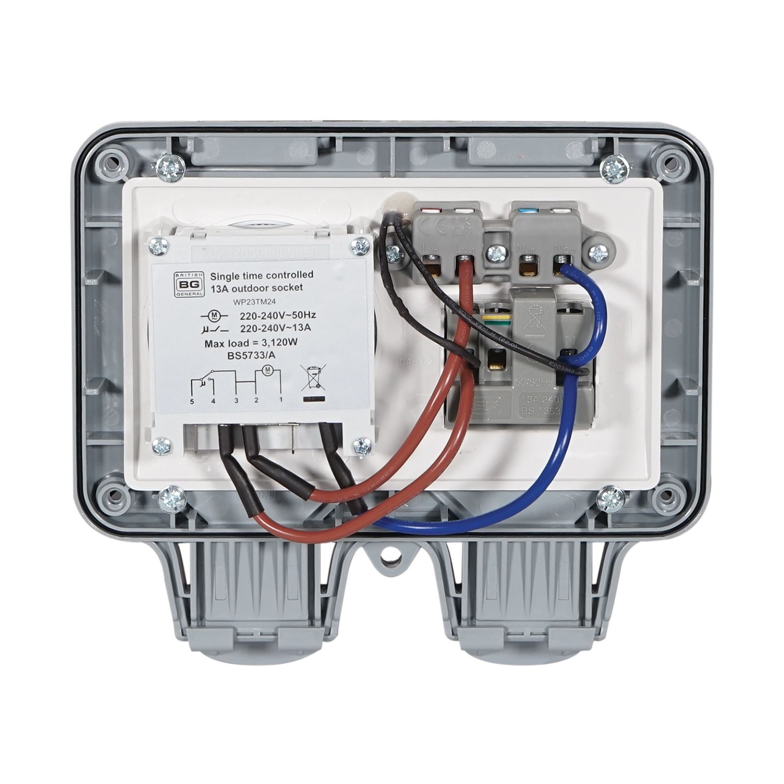 Masterplug IP66 13A Timer Socket (WP23TM24) – Simply Sound and Lighting