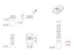Contact d'alimentation pour bande LED Eurolite 4 broches 10 mm