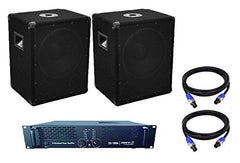 2x Omnitronic Subwoofer 12" 600W BX-1250, BST XA1000 Power Amplifier & Cables