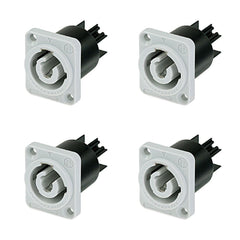 4x Neutrik Powercon Chassis NAC3MPB-1 B-Type Panel Mount (Grau)