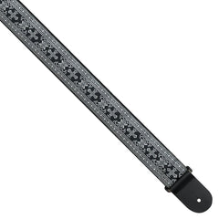Perris 6548 Jacquard Metallic Silver Strap W/leather Ends