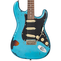 Vintage V6 Icon - Distressed Gun Hill Blue On Sunburst