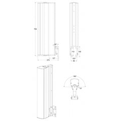 Audiophony iLINE83sup Support mural pour colonne iLINE83 - Noir