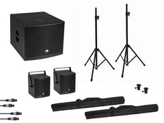 Omnitronic Set Molly 2.1 Active System Sub + 2X Top + Accessories, Black