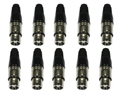 10x Accu XLR Buchse 3P (Silber)