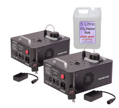 2x Ibiza FOG900-RGB 900W Vertical CO2 Type Effect Smoke Fog Machine DMX