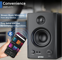 Gemini Sound SMX-3BT 100W Bluetooth Studio Monitor Speakers