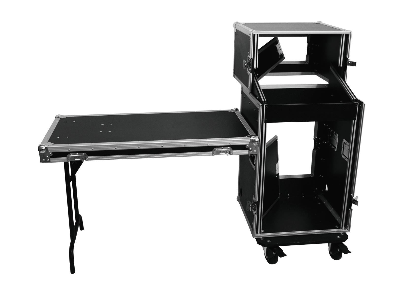 Roadinger Flightcase Pro 16U + 10U Mixer Rack Case PA Sound System inc ...