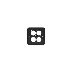 Penn Elcom Single Gang 4 x D-Typ-Wandplatte, Schwarz (82511-4RC)