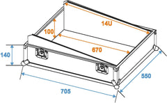 Roadinger Mixer Case Pro Mcb-19 Sloping Bk 14U