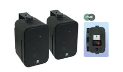 E-Audio Schwarze 3,5" 2-Wege-Minilautsprecher 8 Ohm 100 W Hintergrundlautsprecher inkl. Halterungen