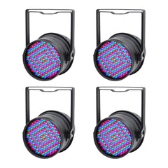 4x Equinox RGB LED PAR 64 Black Stage Spotlight