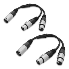 2x W Audio 0.25M XLR Male to 2x XLR Female 3P Splitter Lead Cable DJ Band Studio PA