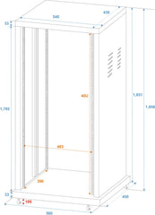 Roadinger Steel Rack Sr-19, 40U