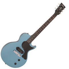 Vintage V120 Electric Guitar- Single Cut - Gun Hill Blue