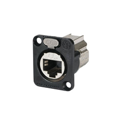 Neutrik EtherCON CAT6A Feedthrough Panel Connector, Black (NE8FDX-P6-B)