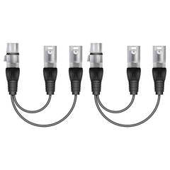 Bundle of two Soundlab 1x XLR Female to 2x XLR Male Splitter