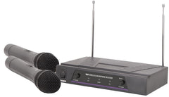 QTX Dual Handheld Microphone VHF Wireless System 173.8 + 174.8MHz