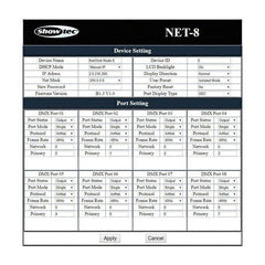Showtec NET-8/3 Rack de nœuds Artnet/Klingnet 8 canaux 3P XLR